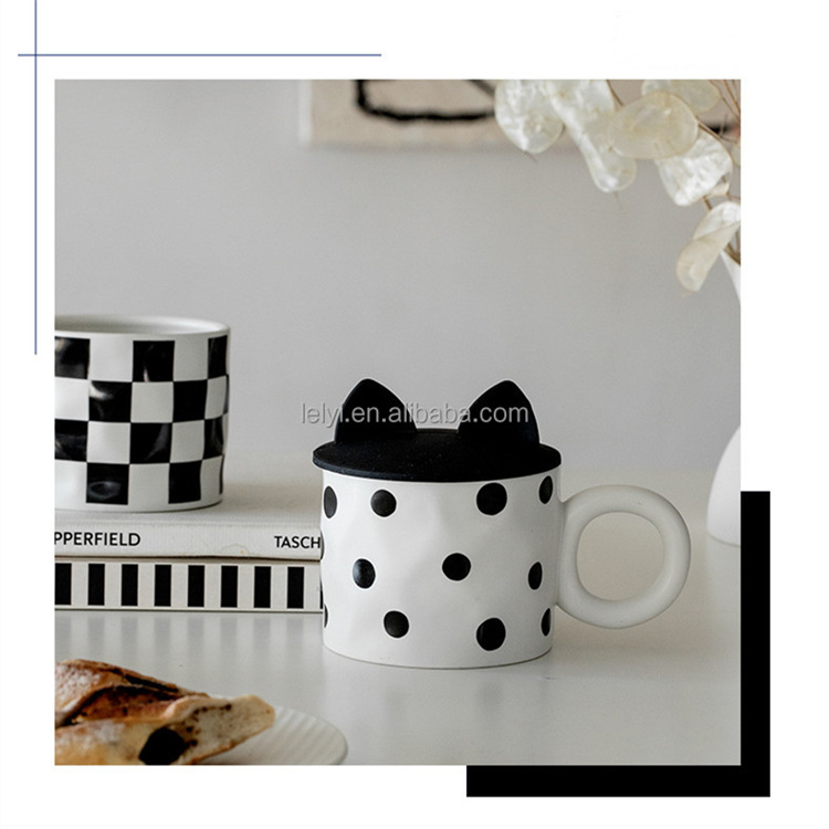 Große Kapazität Tasse und Kaffeetasse mit Katze Ohrdeckel