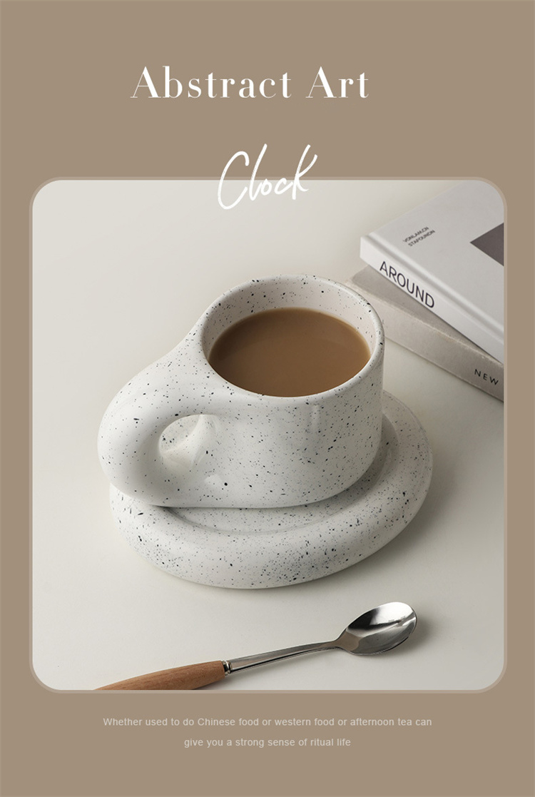 Chubby Mug Keramik Kaffeetasse mit Untersetzer