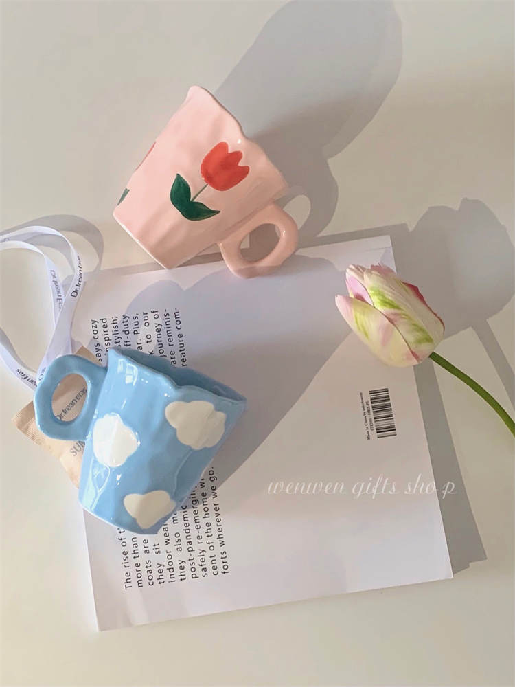 Französischer Stil hohe Schönheit Tulpe Becher Wasser Tasse