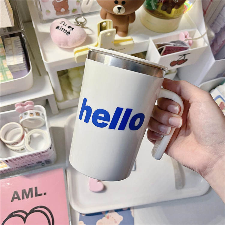 Hallo einfache Edelstahl Abdeckung Wärmedämmung Becher mit Abdeckung