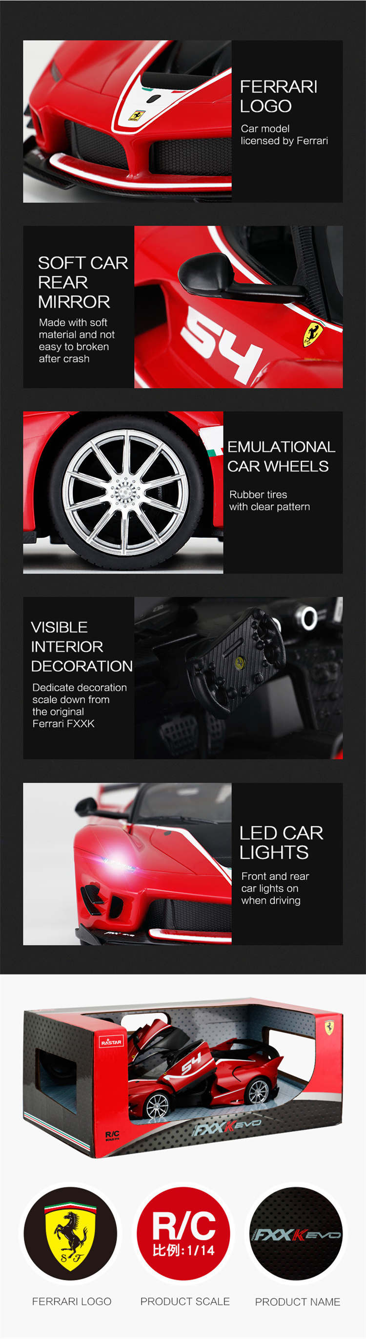 RASTAR Ferrari 1:14 Fernsteuerung Spielzeugauto -Modell