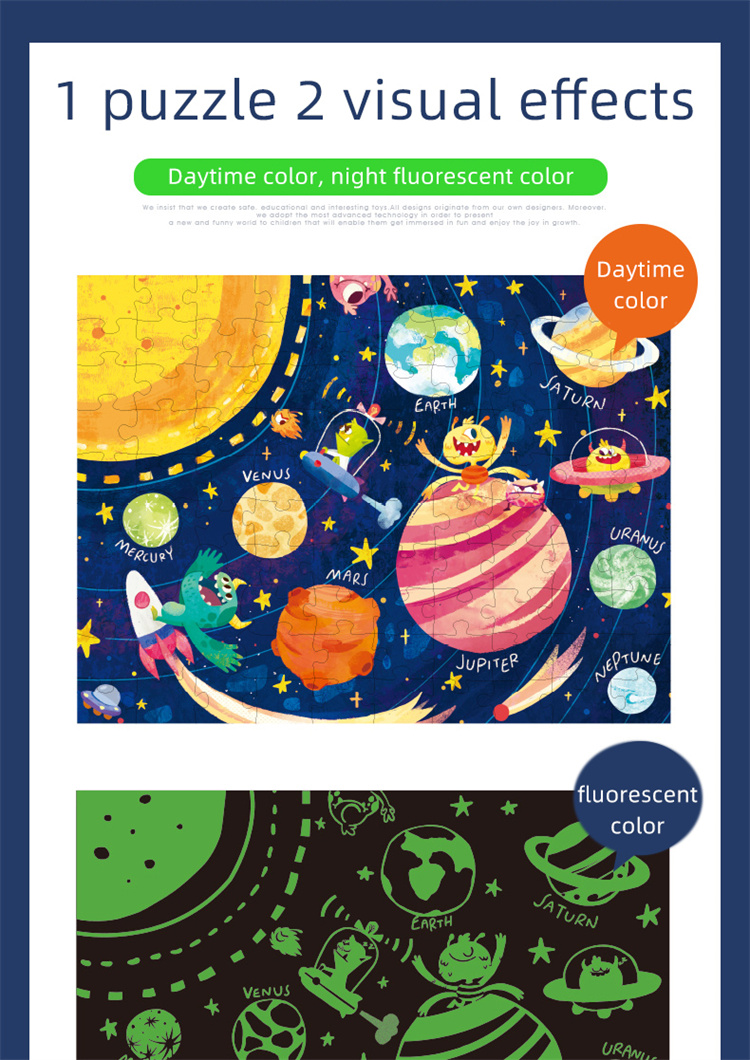 TOI Fluoreszierendes Cartoon-Puzzle-Baby-Früherziehungsspielzeug