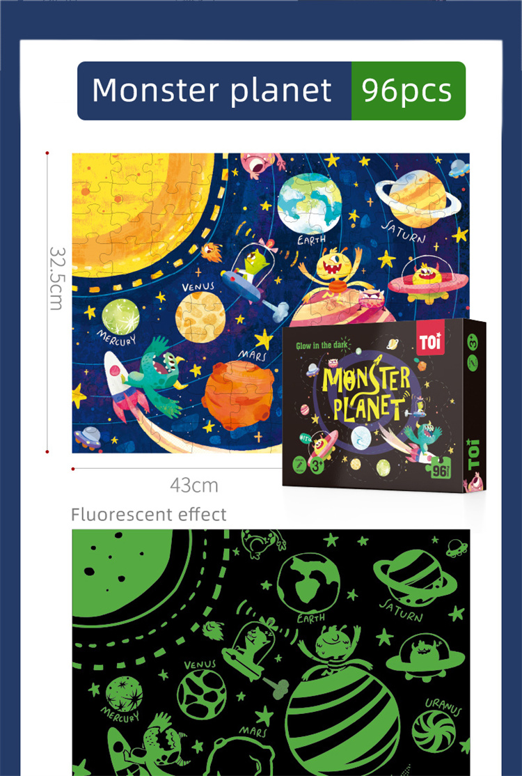 TOI Fluoreszierendes Cartoon-Puzzle-Baby-Früherziehungsspielzeug