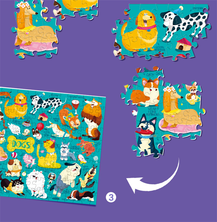 TOI Fun Cartoon Katze und Hunde Puzzle Geschenkbox