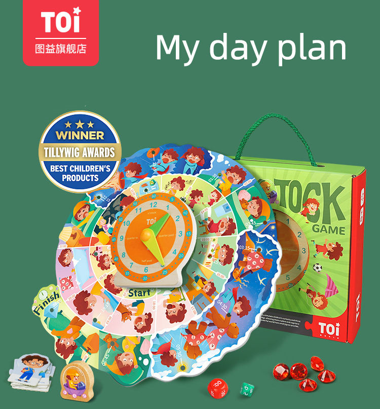 TOI Tick ​​Clock Brettspiel Baby Puzzle Frühaufschuldung Spielzeug