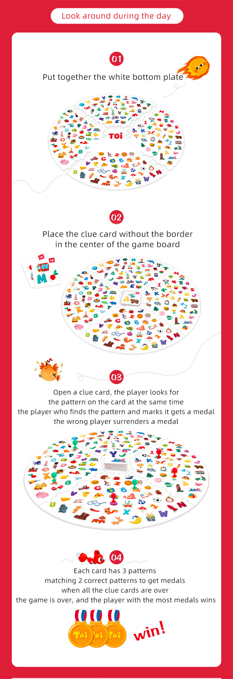 TOI Bringen Sie kleines Taschenlampen -Kinderbrettspiel Early Education Marmor Spielzeug mit