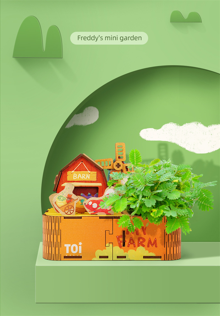 TOI 3D -Puzzlespielzeug für Mini -Gartenpflanzung