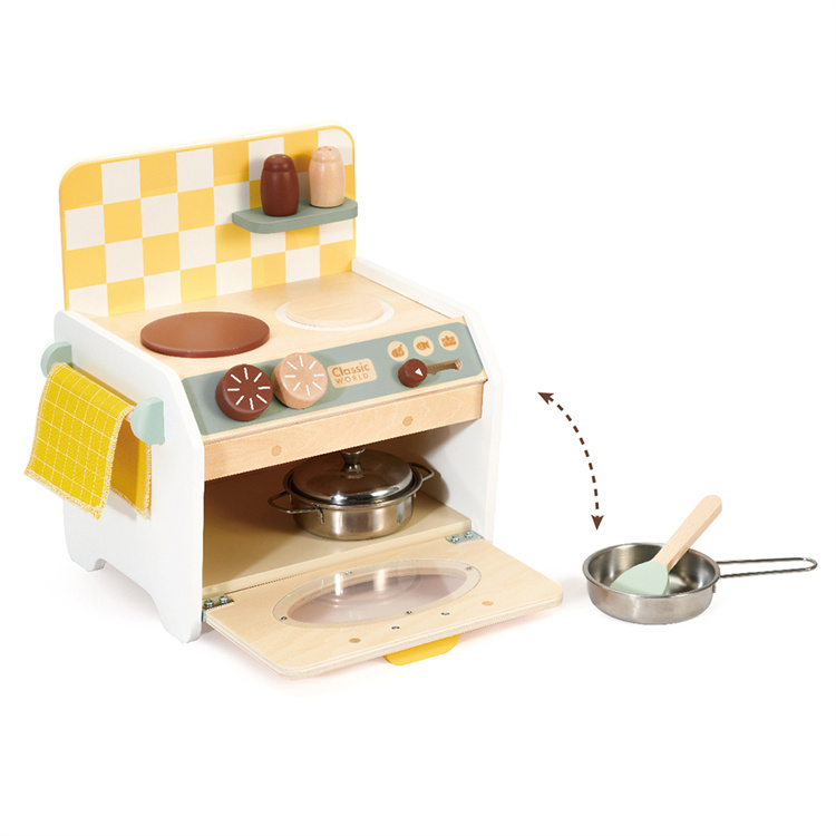 Classic World Hölzerne Mini -Küchenofenrätsel Spielzeug