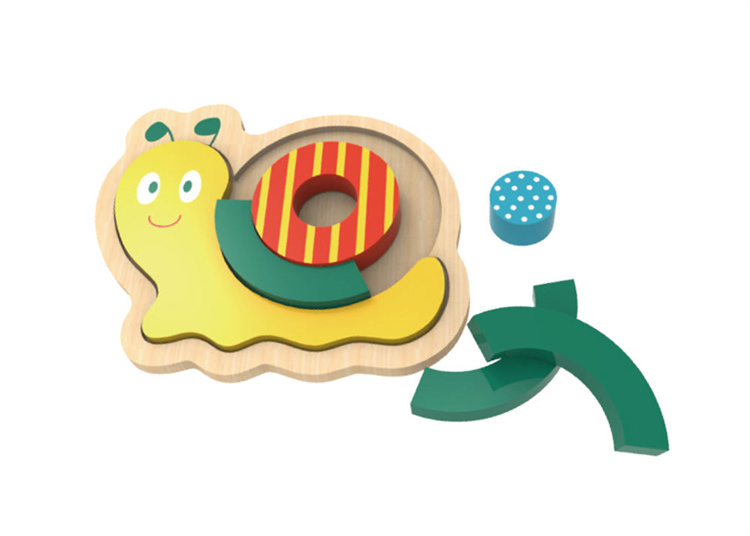 Classic World Hölzerne 3D -Schneckenschnalle -Puzzle