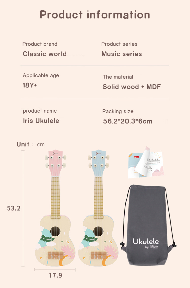 Classic World Holzgitarre Frühkinder -Musikinstrument für Kinder