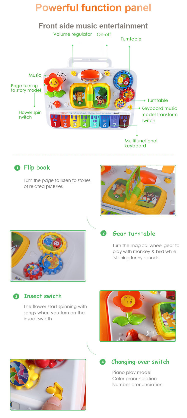 GOODWAY Musikpedaling Kinderwagenspielzeug