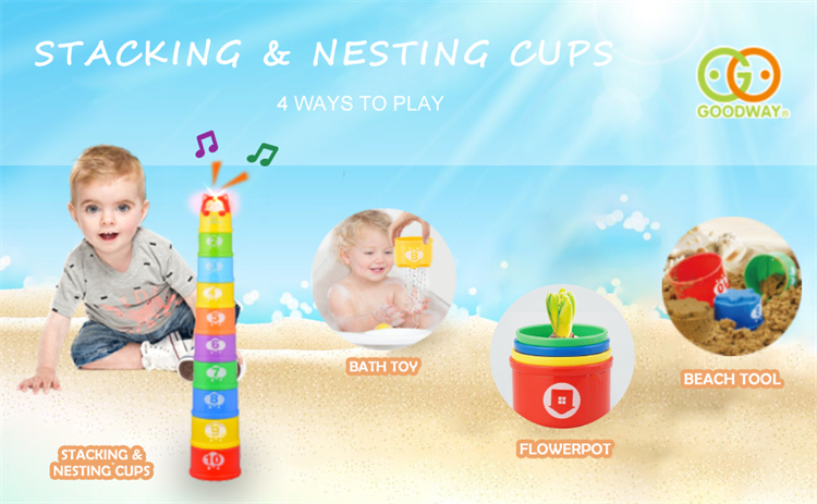 GOODWAY Regenbogen -Stapel -Tasse Babyspielzeug