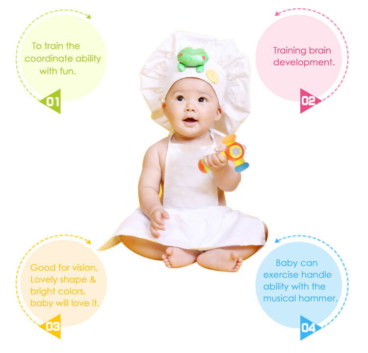 GOODWAY Plastikweicher Kopf Baby klopft Spielzeug mit Beleuchtung