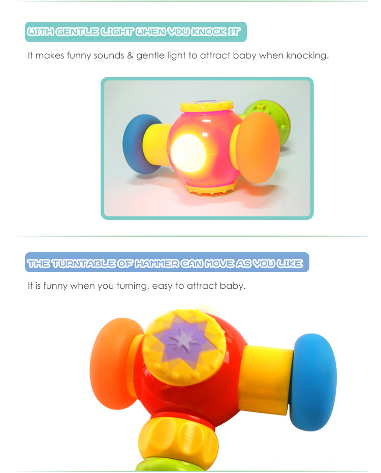 GOODWAY Plastikweicher Kopf Baby klopft Spielzeug mit Beleuchtung