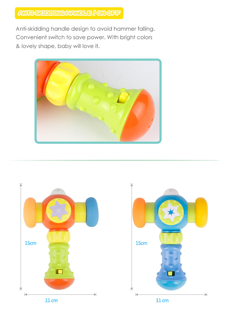 GOODWAY Plastikweicher Kopf Baby klopft Spielzeug mit Beleuchtung