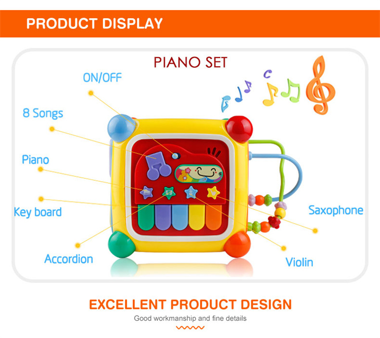 GOODWAY Sechsseitige Musikwürfel -Baby -Puzzlespielzeuge