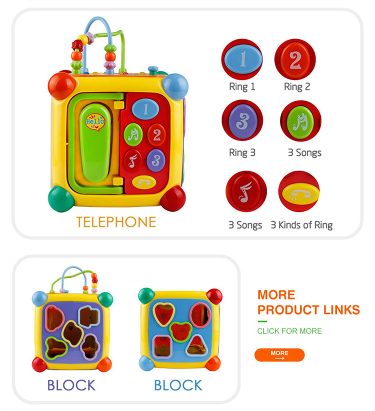 GOODWAY Sechsseitige Musikwürfel -Baby -Puzzlespielzeuge