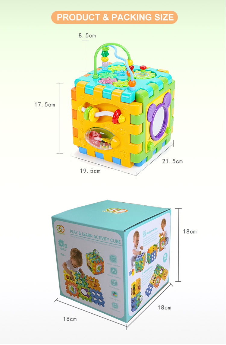 GOODWAY Frühe frühe Uhr Cube 6 Musikspielzeuge