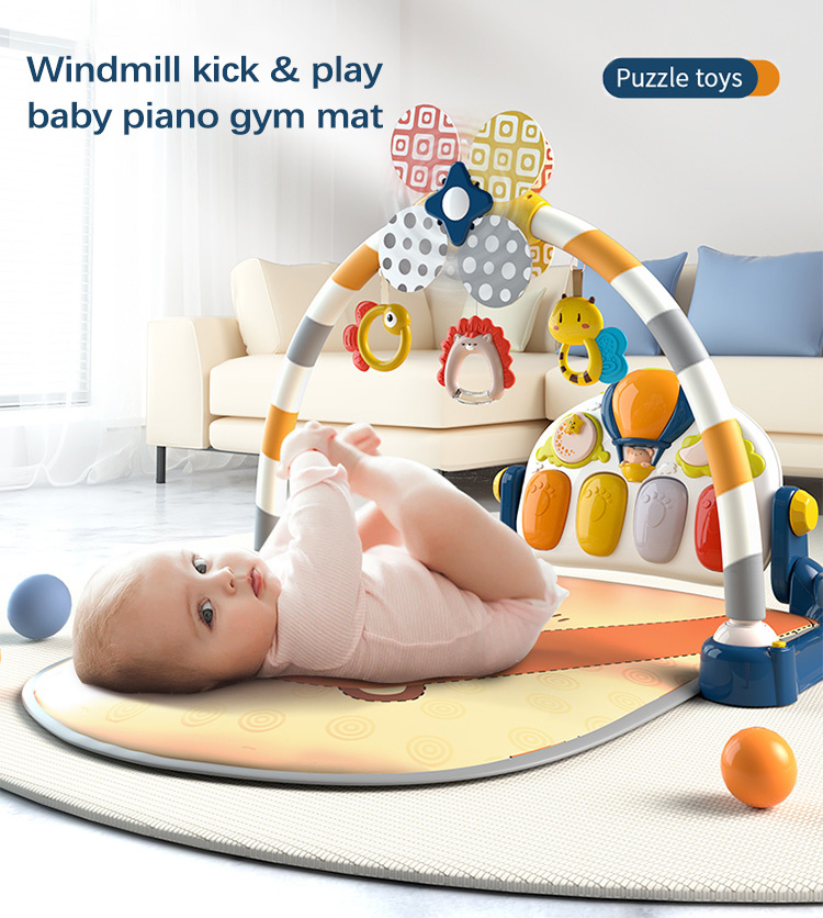 GOODWAY Wechselnde Windmühle Musik Teppichbaby Fitness Rack