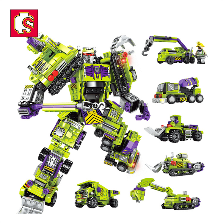 SEMBO Stahlmecha -Jack wird zu einem hohen Baustein