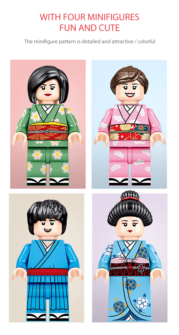 SEMBO Sakura Pavilion Street Scenic Blocks Set Group