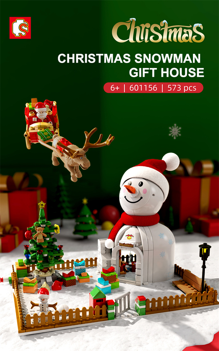 SEMBO Weihnachtsschneemenblöcke Set 