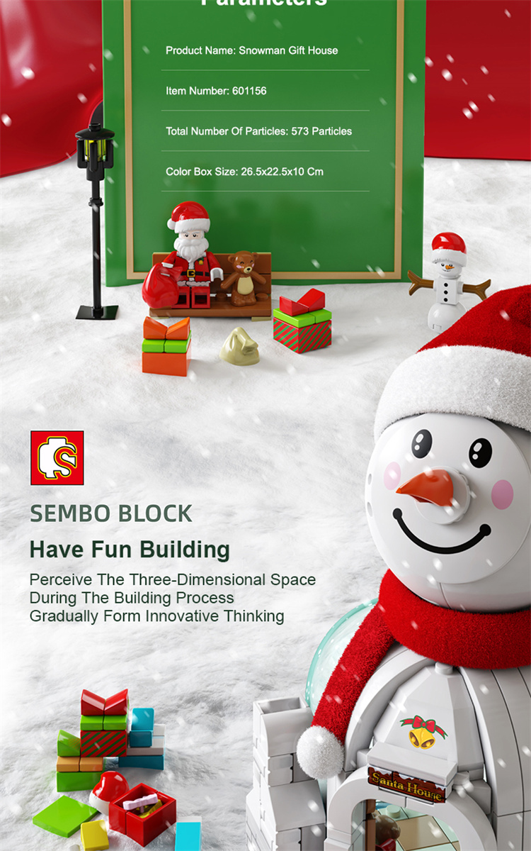 SEMBO Weihnachtsschneemenblöcke Set 