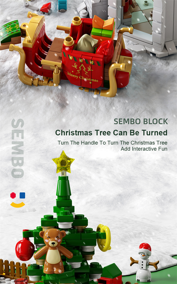 SEMBO Weihnachtsschneemenblöcke Set 