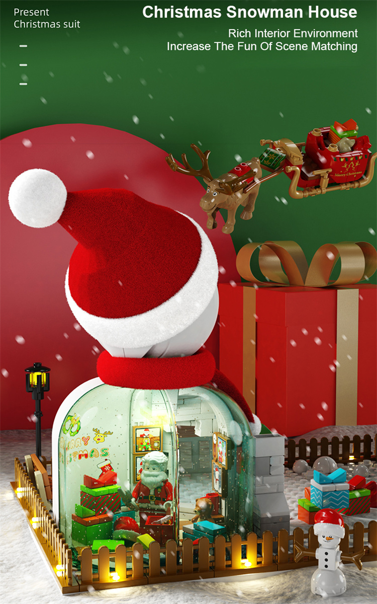 SEMBO Weihnachtsschneemenblöcke Set 