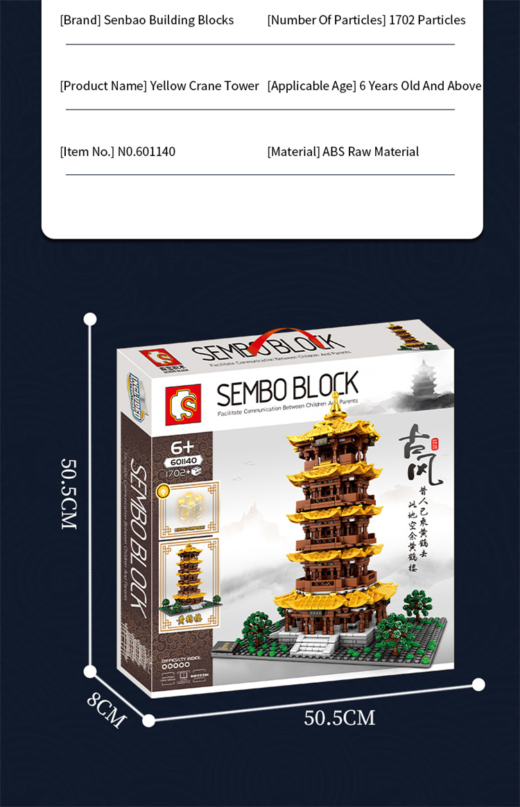 SEMBO China Yellow Crane Military Micro Building Blocks Modell