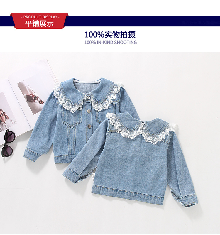Tami Lace Doll Kragen Baby Mädchen Denim Mantel