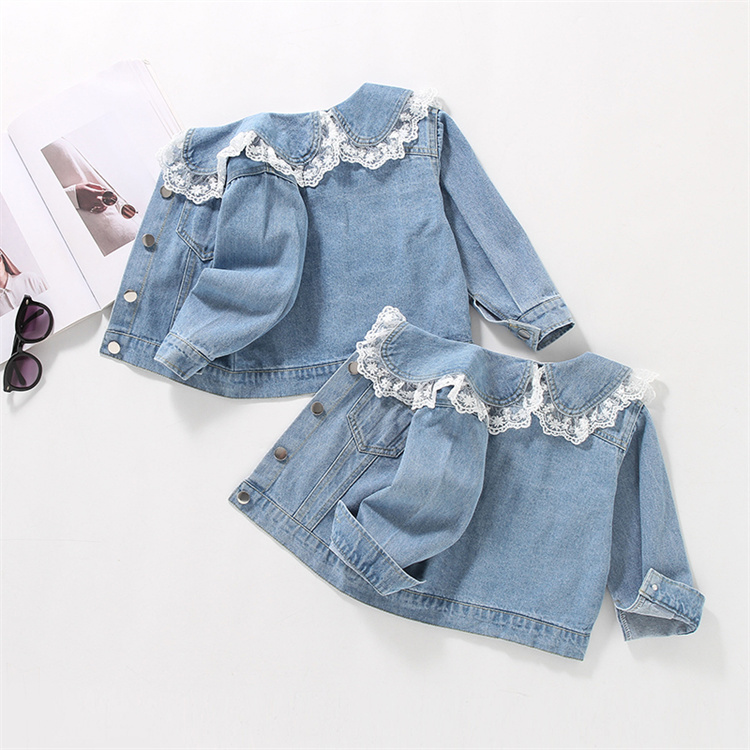 Tami Lace Doll Kragen Baby Mädchen Denim Mantel