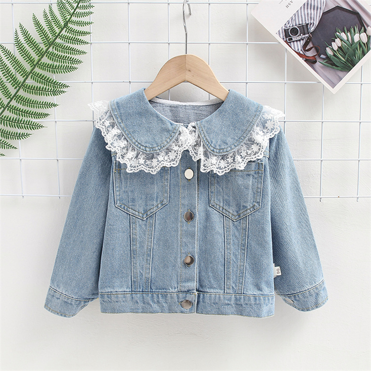 Tami Lace Doll Kragen Baby Mädchen Denim Mantel