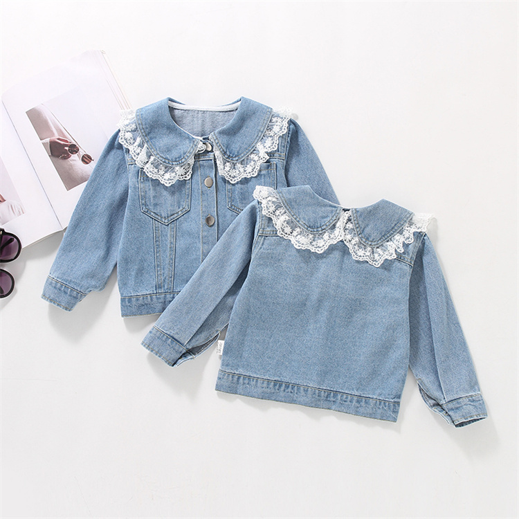Tami Lace Doll Kragen Baby Mädchen Denim Mantel