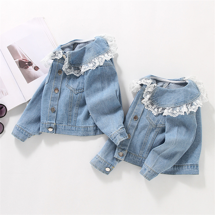 Tami Lace Doll Kragen Baby Mädchen Denim Mantel