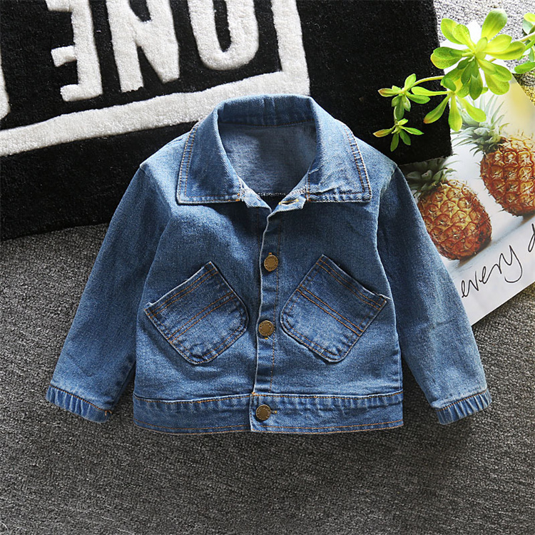 IENENS Baby s Back Bear Print Denim Mantel