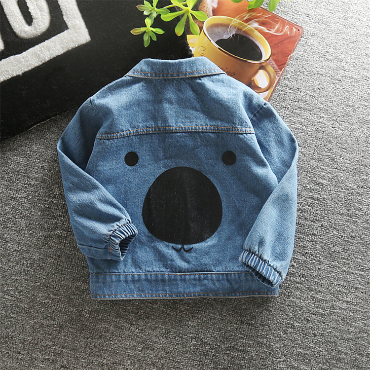 IENENS Baby s Back Bear Print Denim Mantel