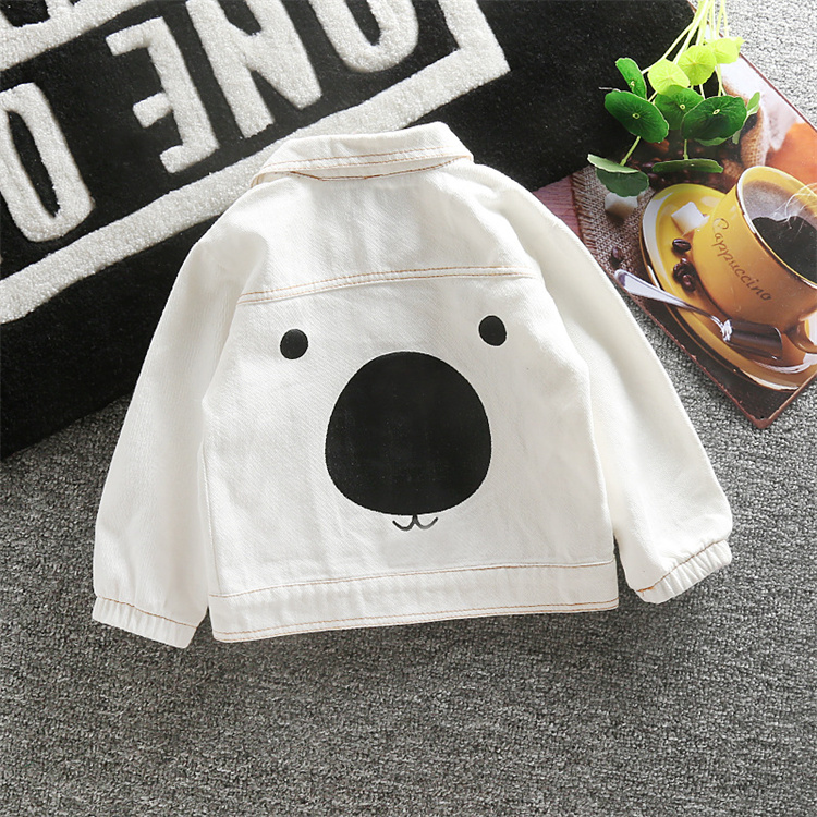 IENENS Baby s Back Bear Print Denim Mantel