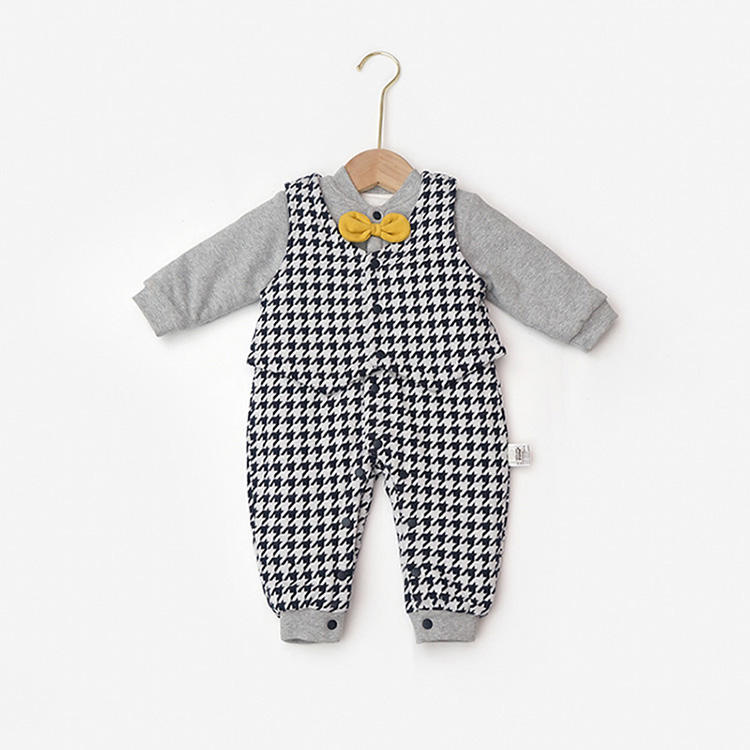 Dear Fubao Tausend Vögel Check Baby Jumpsuit