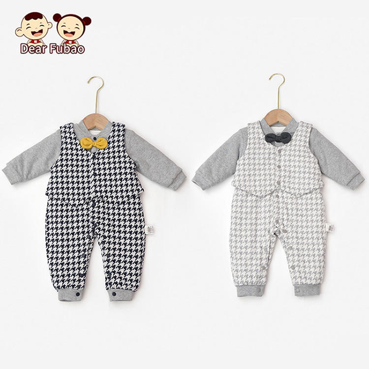 Dear Fubao Tausend Vögel Check Baby Jumpsuit