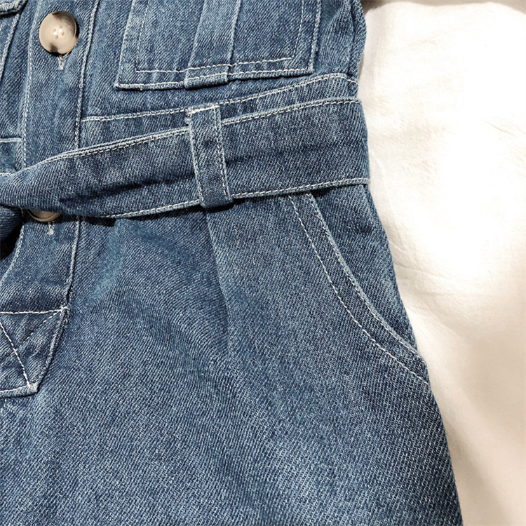 Xinqiming Workwear Jeans mit Gürtel Kinder Jumpsuit