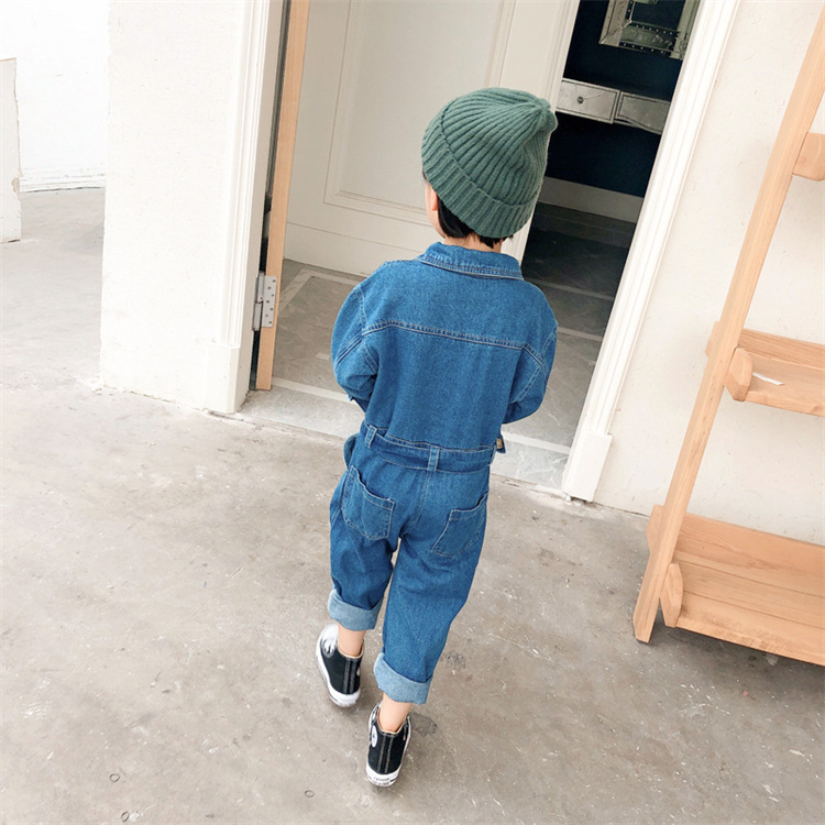 Xinqiming Workwear Jeans mit Gürtel Kinder Jumpsuit