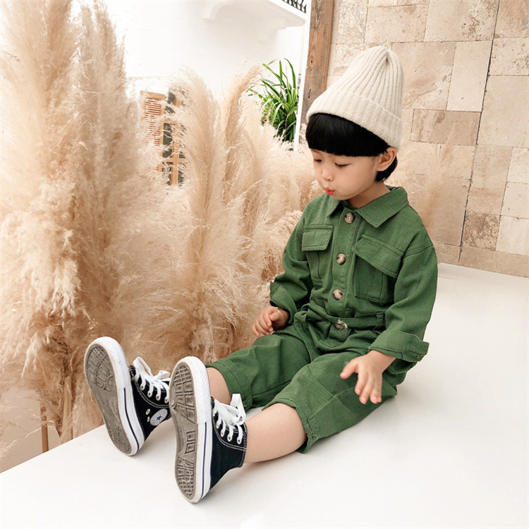 Xinqiming Workwear Jeans mit Gürtel Kinder Jumpsuit