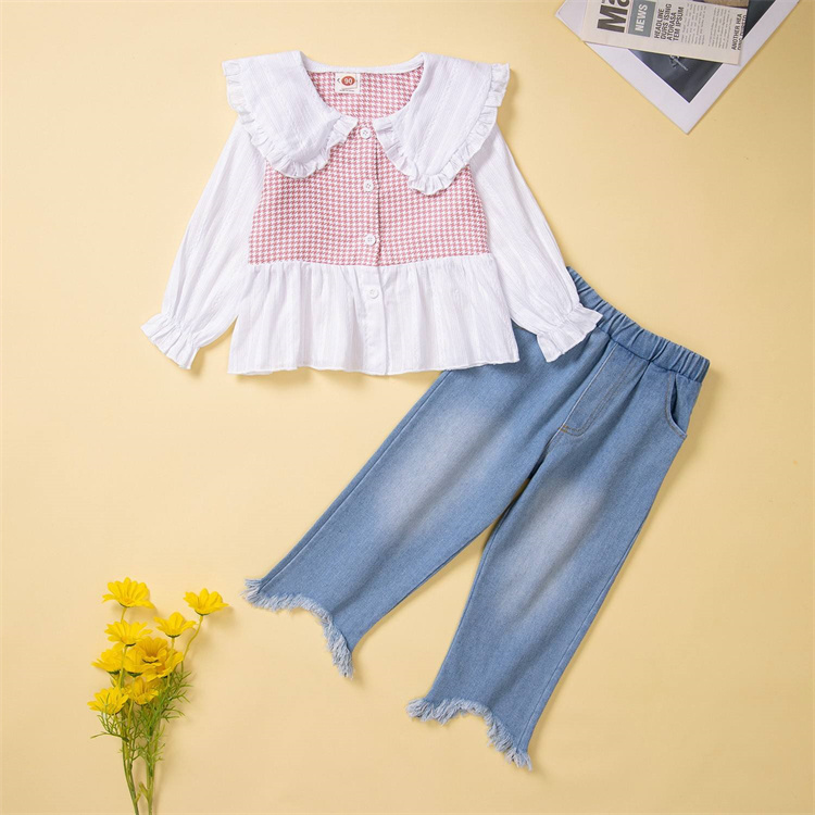 Huanyang Mode Hemd Jeans Baby Mädchen Anzug