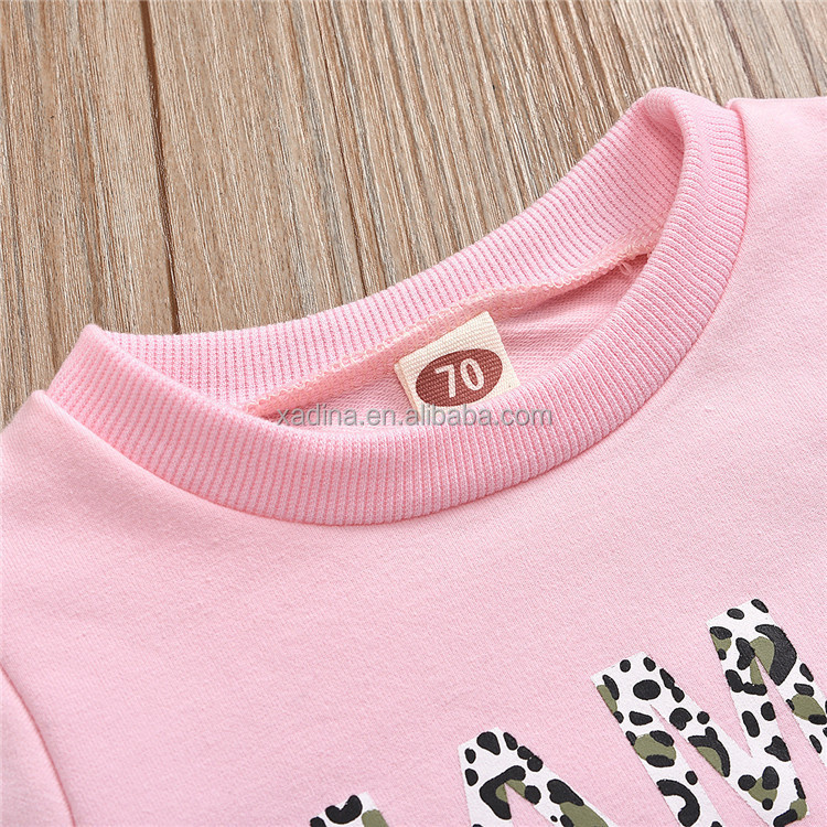 Dinaa Mädchen rosa Pullover Leopard Print Hose Set