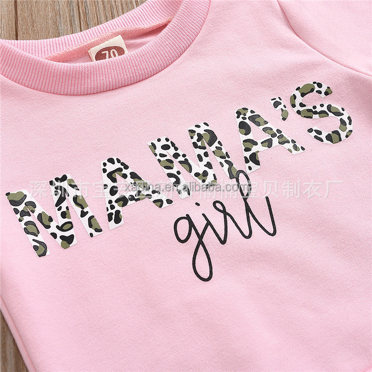 Dinaa Mädchen rosa Pullover Leopard Print Hose Set