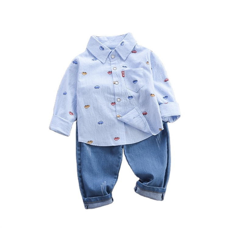 Grin bear Kinderanzug aus Jeans mit Autodruck