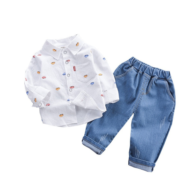 Grin bear Kinderanzug aus Jeans mit Autodruck