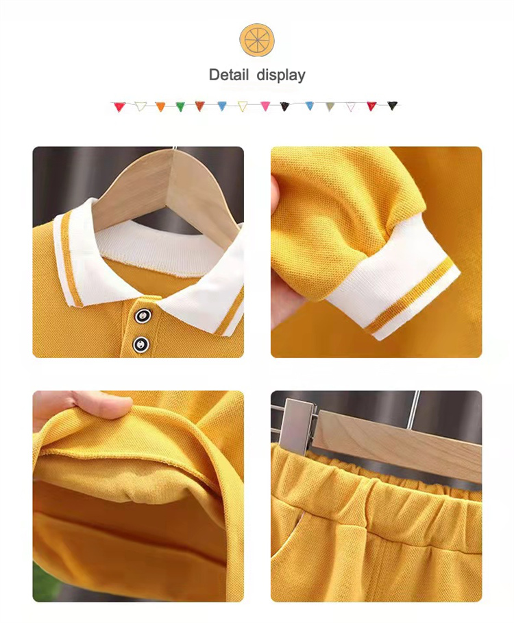 Wadamen Kinder Pullover Set mit festem Bärenmuster und Revers