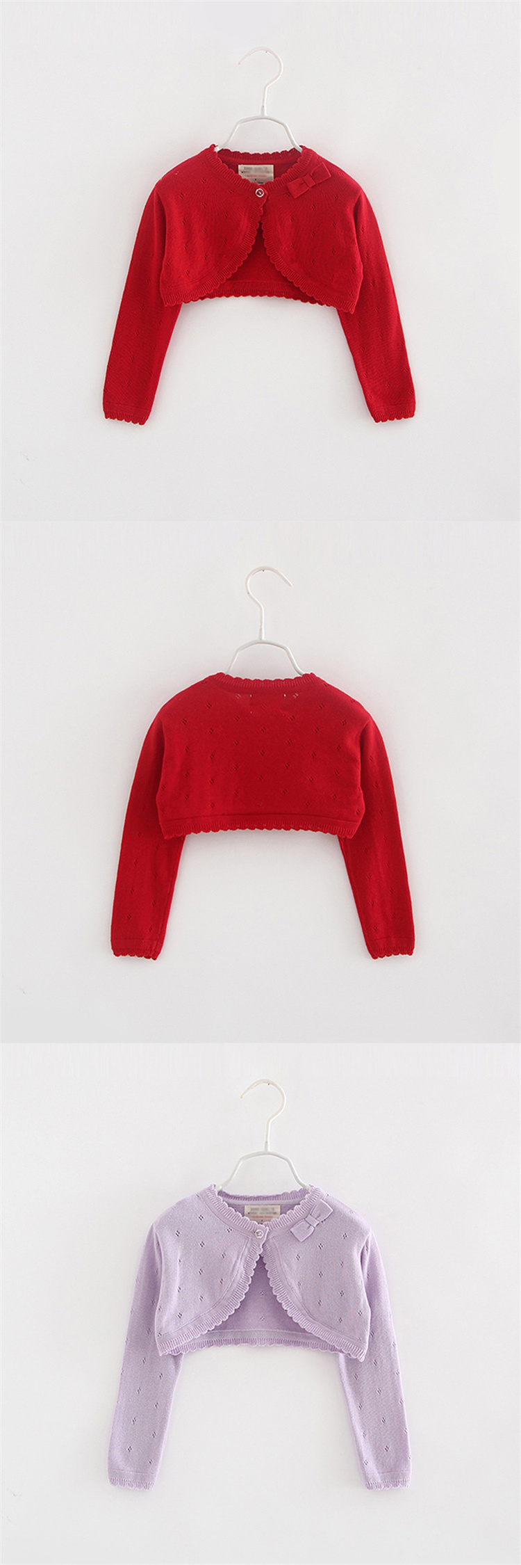 Zichen  Bowknot rote Baby Mädchen Strickjacke